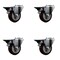 Service Caster 3.5'' Maroon Poly Wheel Swivel Bolt Hole Caster Set with Posi Lock Brakes, 4PK SCC-BH20S3514-PPUB-MRN-PLB-4 - alternate 1